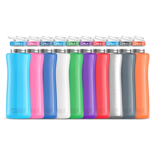 Cirkul 42oz. Stainless Steel Bottle & Comfort Grip Lid - Model EXT-MB42BLULIDWHTBLU