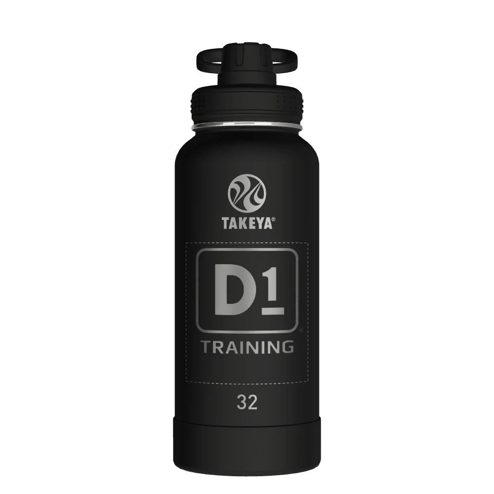 Takeya Actives Water Bottle With Spout Lid - 32oz Onyx - Model 51020-TAKEYA-ACTIVES-WATER-BOTTLE-WITH-SPOUT-LID-CUSTOMIZED-407-32OZ-ONYX