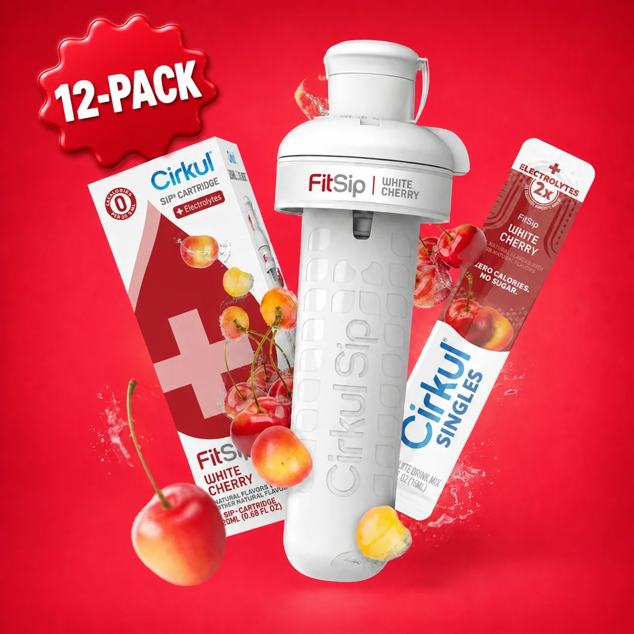 Cirkul 12-Pack FitSip® White Cherry + FREE 12-Pack