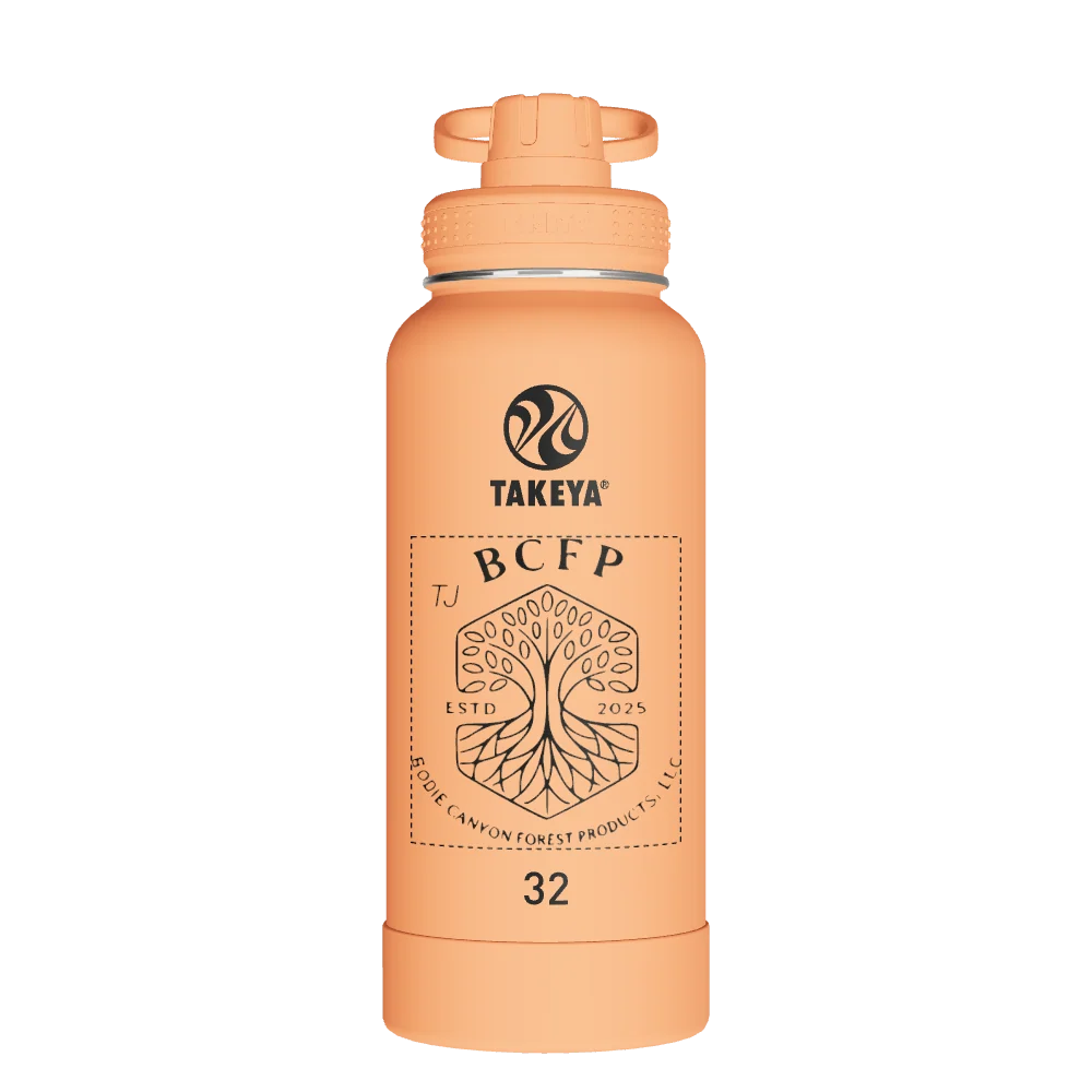 Takeya Actives Water Bottle With Spout Lid - 32oz Tart Orange - Model 51036-TAKEYA-ACTIVES-WATER-BOTTLE-WITH-SPOUT-LID-CUSTOMIZED-364-32OZ-TART-ORANGE