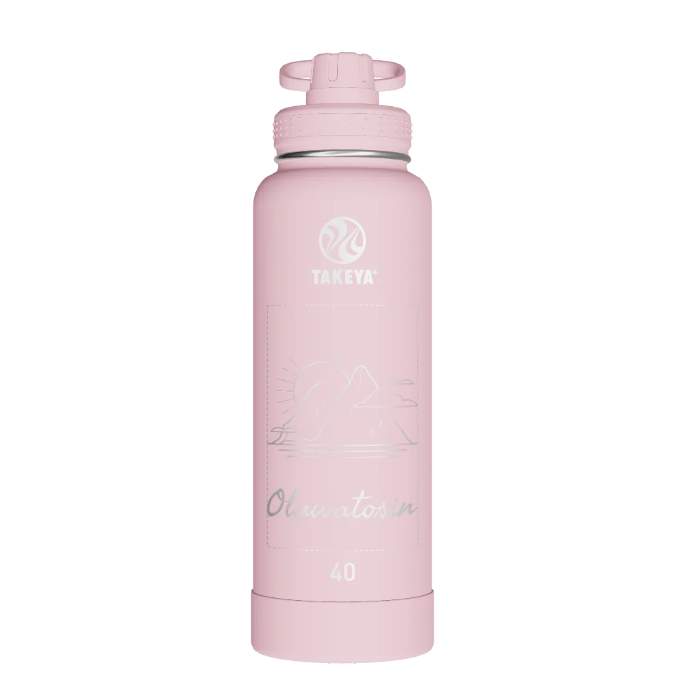 Takeya Actives Water Bottle With Spout Lid - 40oz Blush - Model 51012-TAKEYA-ACTIVES-WATER-BOTTLE-WITH-SPOUT-LID-CUSTOMIZED-326-40OZ-BLUSH