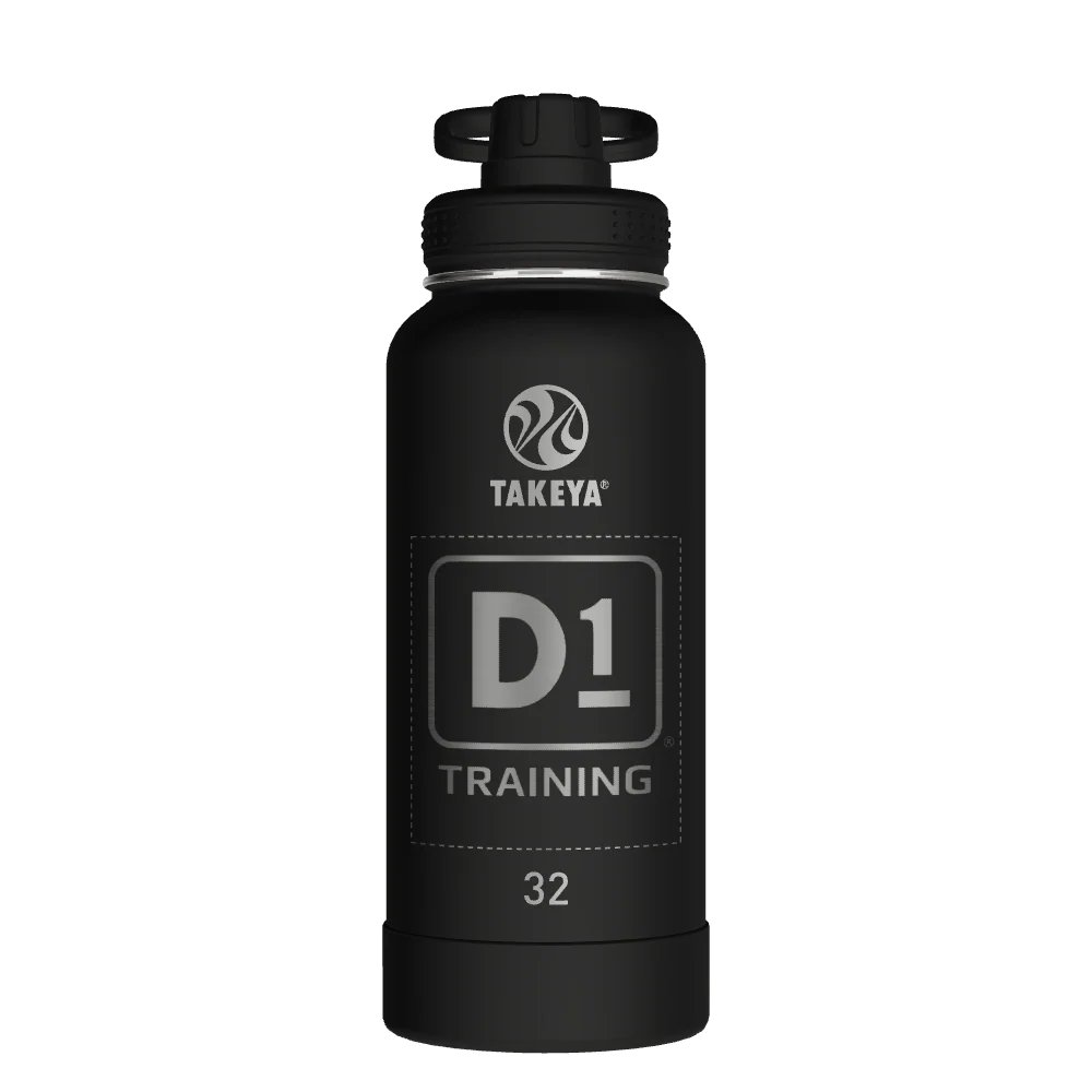 Takeya Actives Water Bottle With Spout Lid - 32oz Onyx - Model 51020-TAKEYA-ACTIVES-WATER-BOTTLE-WITH-SPOUT-LID-CUSTOMIZED-398-32OZ-ONYX