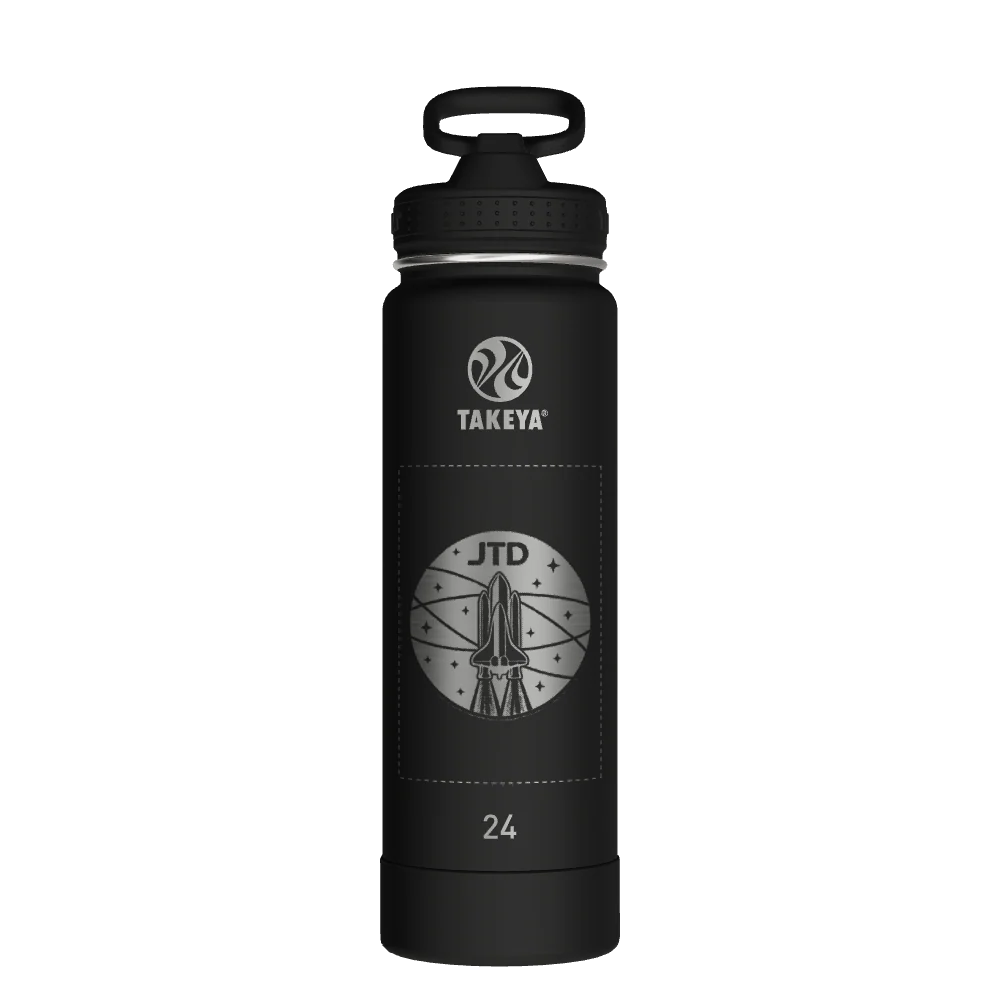 Takeya Actives Water Bottle With Straw Lid - 24oz Onyx - Model 51224-TAKEYA-ACTIVES-WATER-BOTTLE-WITH-STRAW-LID-CUSTOMIZED-124-24OZ-ONYX
