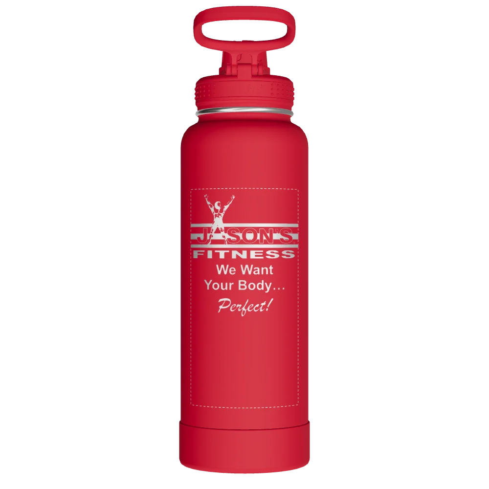 Takeya Actives Water Bottle With Spout Lid - 40oz Watermelon - Model 51005-TAKEYA-ACTIVES-WATER-BOTTLE-WITH-SPOUT-LID-CUSTOMIZED-301-40OZ-WATERMELON
