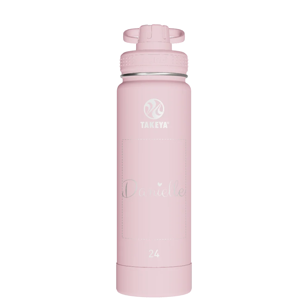 Takeya Actives Water Bottle With Spout Lid - 24oz Blush - Model 51054-TAKEYA-ACTIVES-WATER-BOTTLE-WITH-SPOUT-LID-CUSTOMIZED-365-24OZ-BLUSH