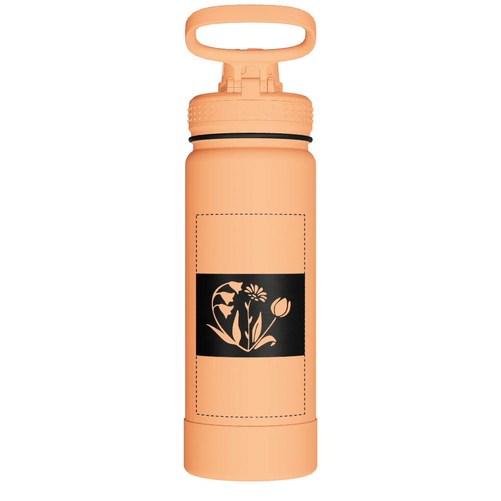 Takeya Actives Water Bottle With Spout Lid - 18oz Tart Orange - Model 51074-TAKEYA-ACTIVES-WATER-BOTTLE-WITH-SPOUT-LID-CUSTOMIZED-431-18OZ-TART-ORANGE