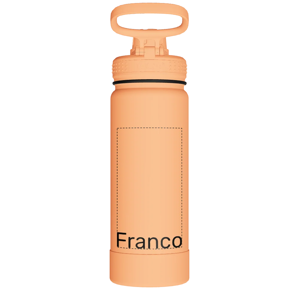 Takeya Actives Water Bottle With Spout Lid - 18oz Tart Orange - Model 51074-TAKEYA-ACTIVES-WATER-BOTTLE-WITH-SPOUT-LID-CUSTOMIZED-115-18OZ-TART-ORANGE