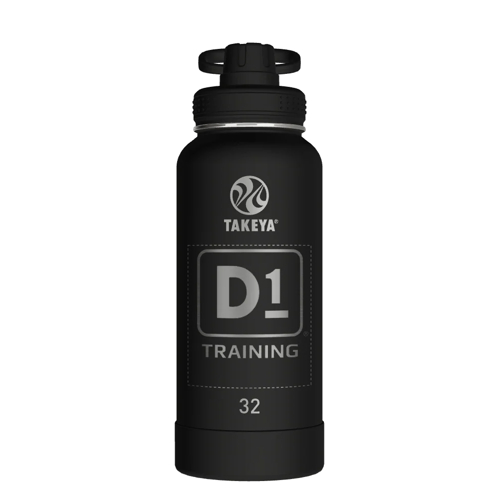 Takeya Actives Water Bottle With Spout Lid - 32oz Onyx - Model 51020-TAKEYA-ACTIVES-WATER-BOTTLE-WITH-SPOUT-LID-CUSTOMIZED-403-32OZ-ONYX