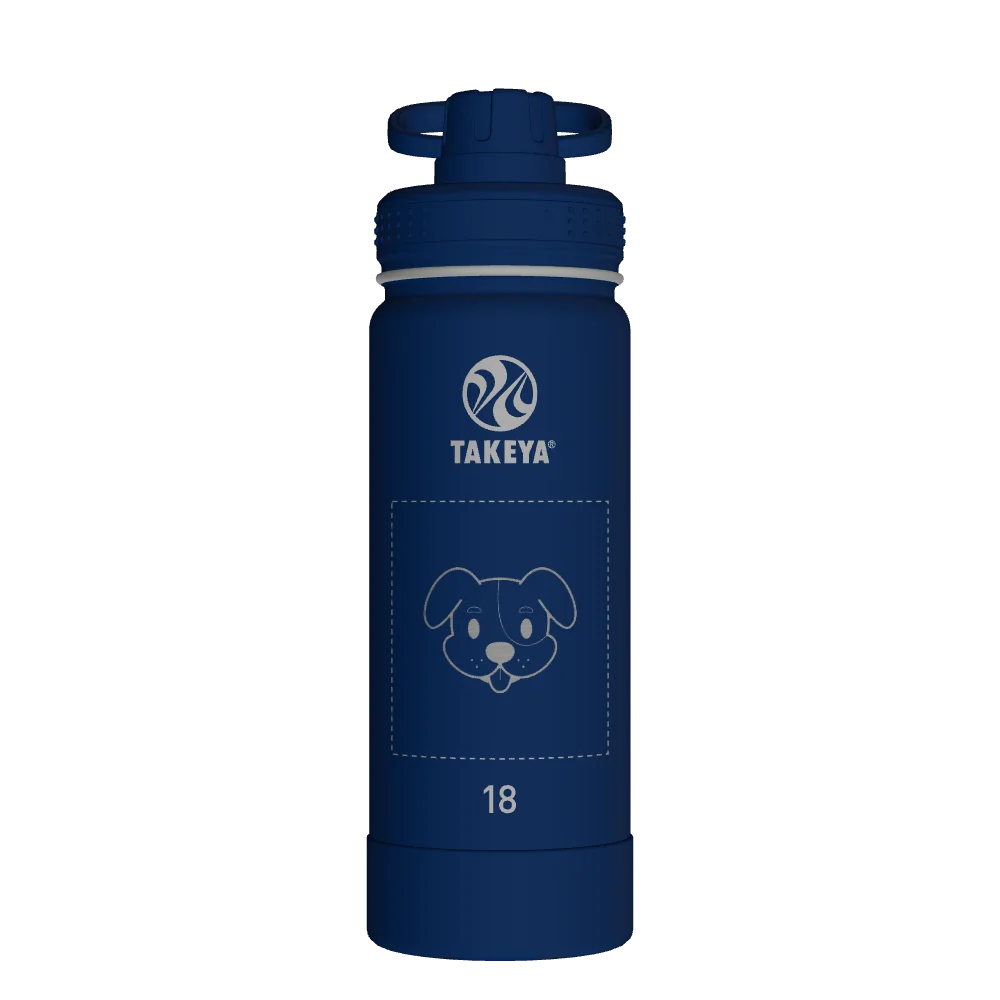 Takeya Actives Water Bottle With Spout Lid - 18oz Midnight - Model 51064-TAKEYA-ACTIVES-WATER-BOTTLE-WITH-SPOUT-LID-CUSTOMIZED-38-18OZ-MIDNIGHT