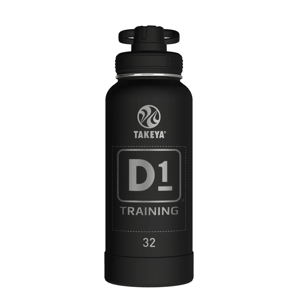 Takeya Actives Water Bottle With Spout Lid - 32oz Onyx - Model 51020-TAKEYA-ACTIVES-WATER-BOTTLE-WITH-SPOUT-LID-CUSTOMIZED-404-32OZ-ONYX