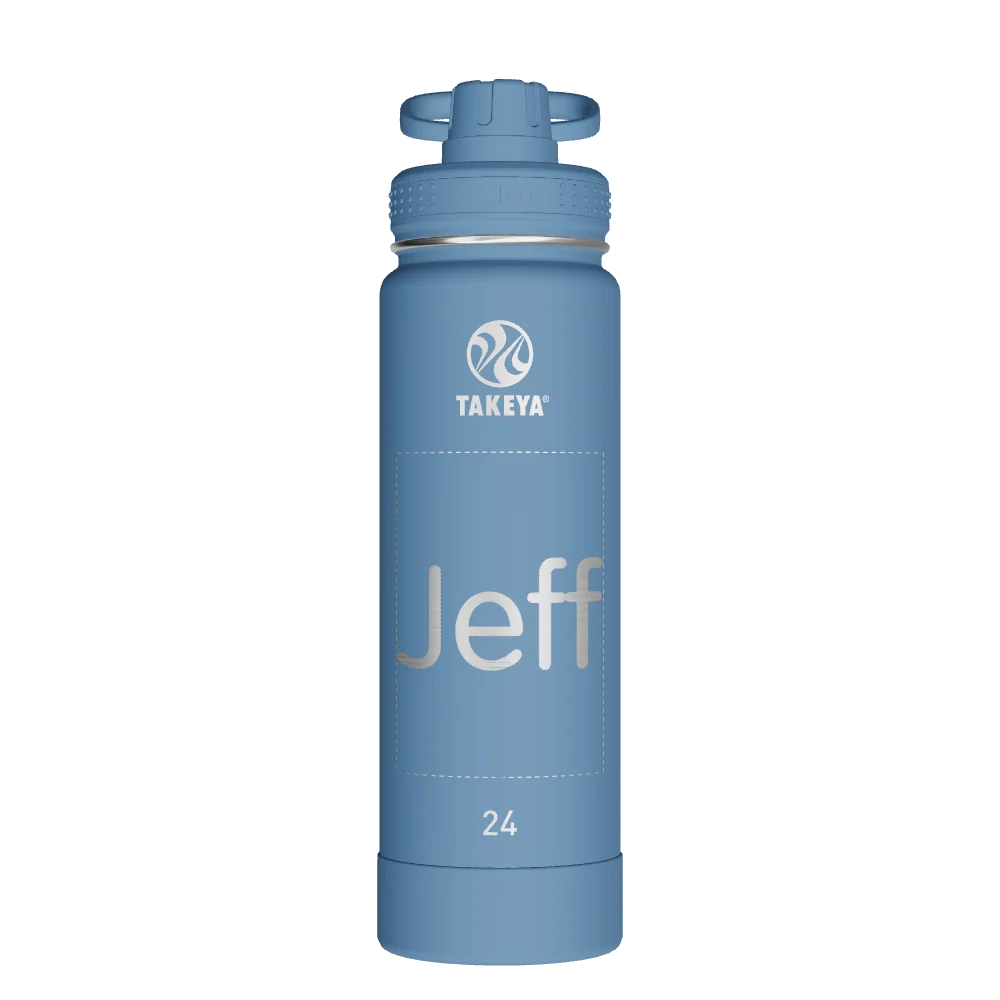 Takeya Actives Water Bottle With Spout Lid - 24oz Bluestone - Model 51216-TAKEYA-ACTIVES-WATER-BOTTLE-WITH-SPOUT-LID-CUSTOMIZED-367-24OZ-BLUESTONE