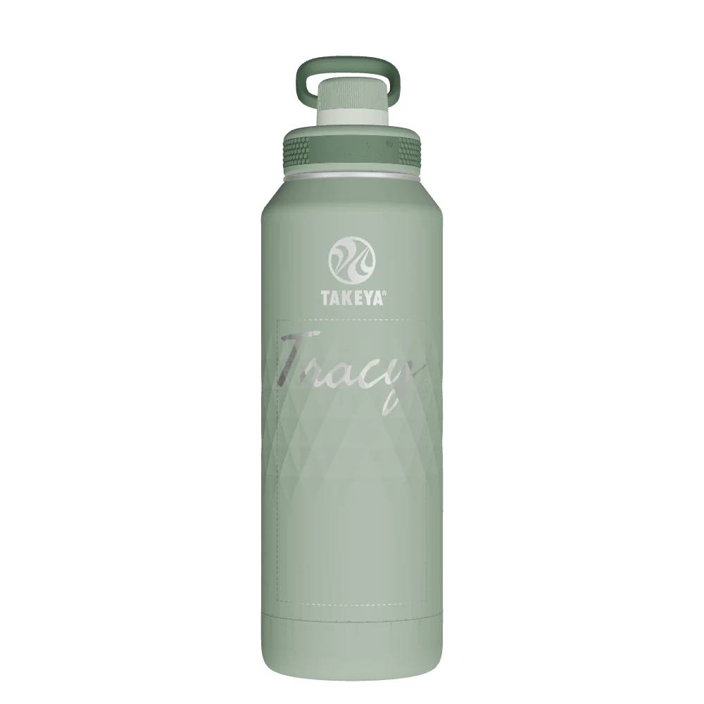 Takeya Sport Water Bottle - 40oz Eucalyptus Spout - Model 51350-TAKEYA-SPORT-WATER-BOTTLE-CUSTOMIZED-244-40OZ-EUCALYPTUS-SPOUT