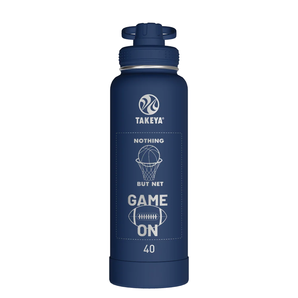 Takeya Actives Water Bottle With Spout Lid - 40oz Midnight - Model 51004-TAKEYA-ACTIVES-WATER-BOTTLE-WITH-SPOUT-LID-CUSTOMIZED-77-40OZ-MIDNIGHT