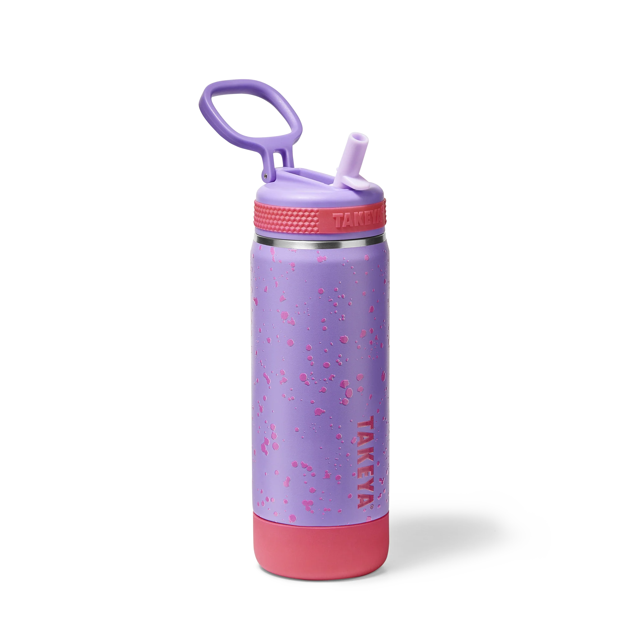 Takeya Glow In The Dark Sport Kids Water Bottle Confetti With Straw Lid