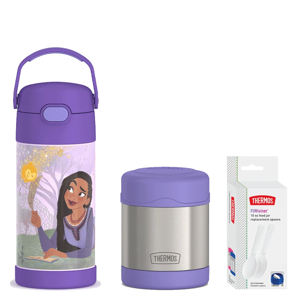 THERMOS 12oz Disney's Wish FUNtainer® Water Bottle & 10oz Food Jar Bundle