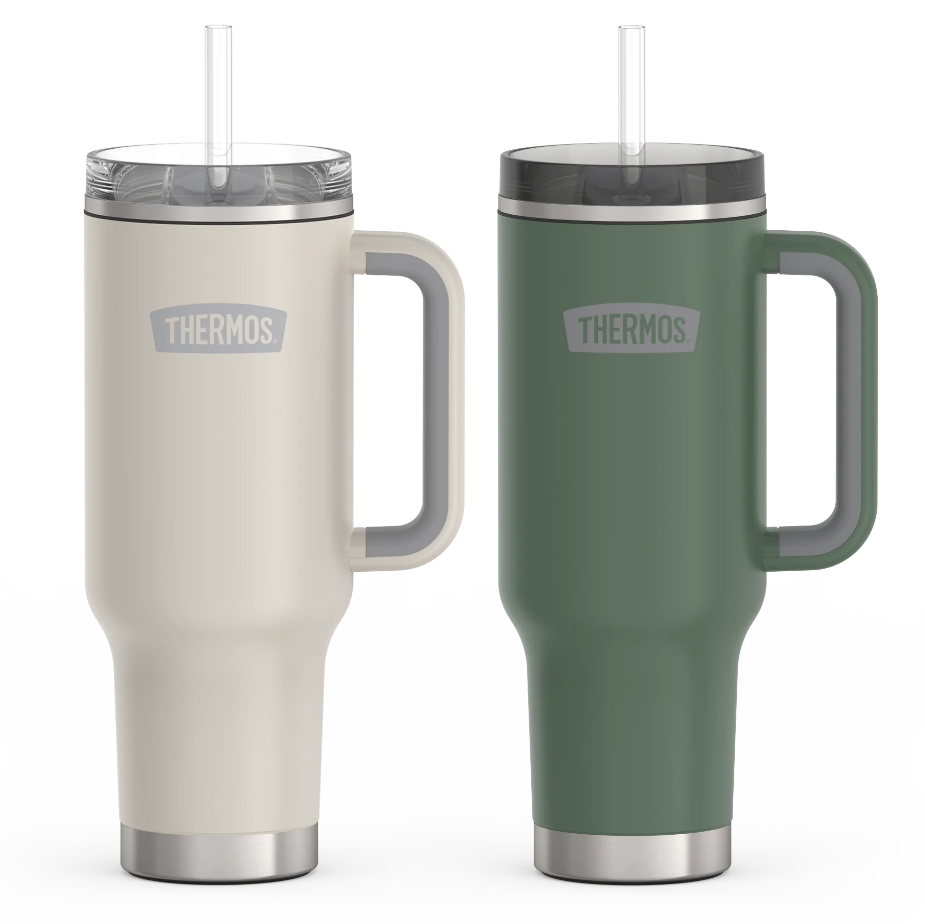 THERMOS 40oz Cup Holder Mug Bundle - Sandstone & Alpine Green