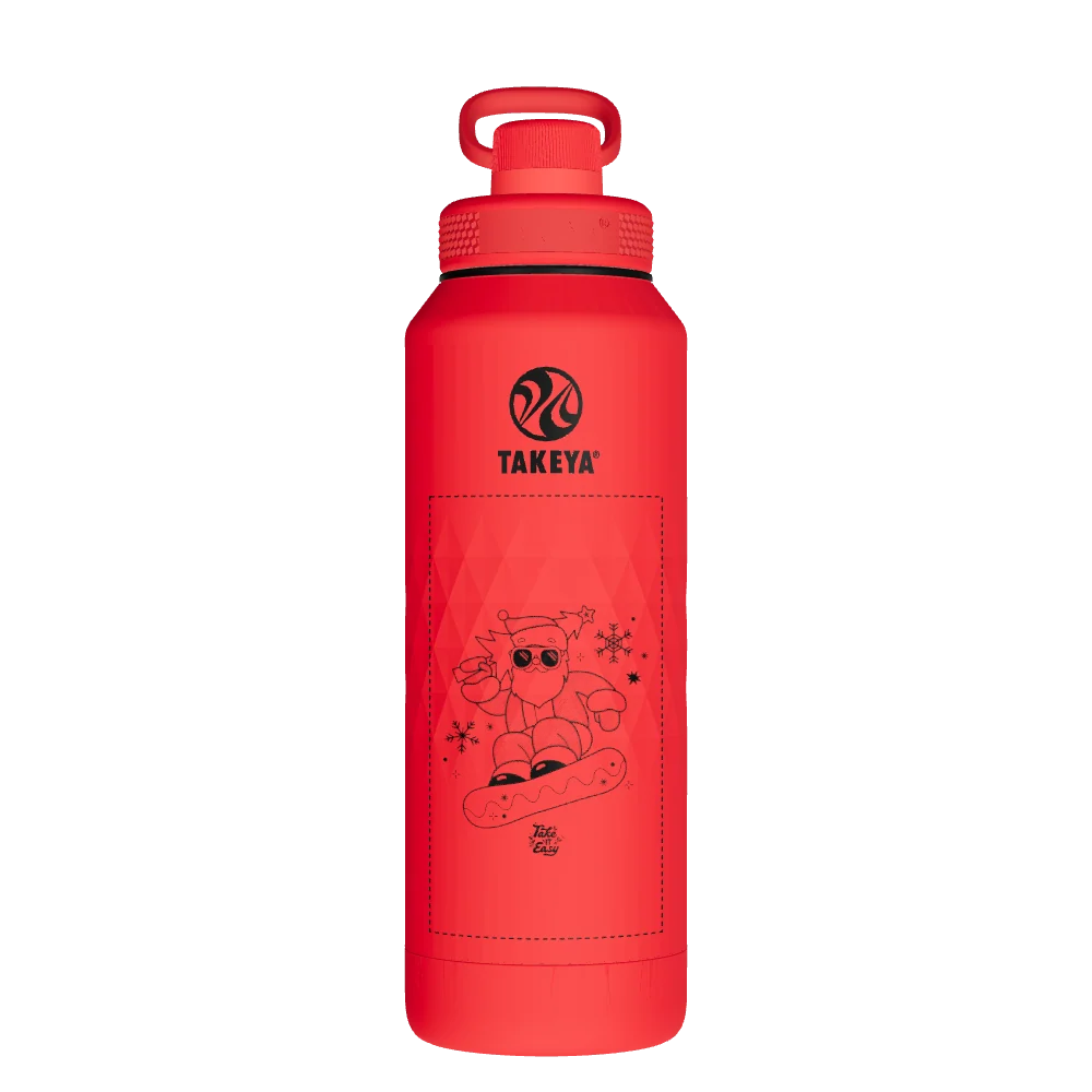 Takeya Sport Water Bottle - 40oz Crimson Spout