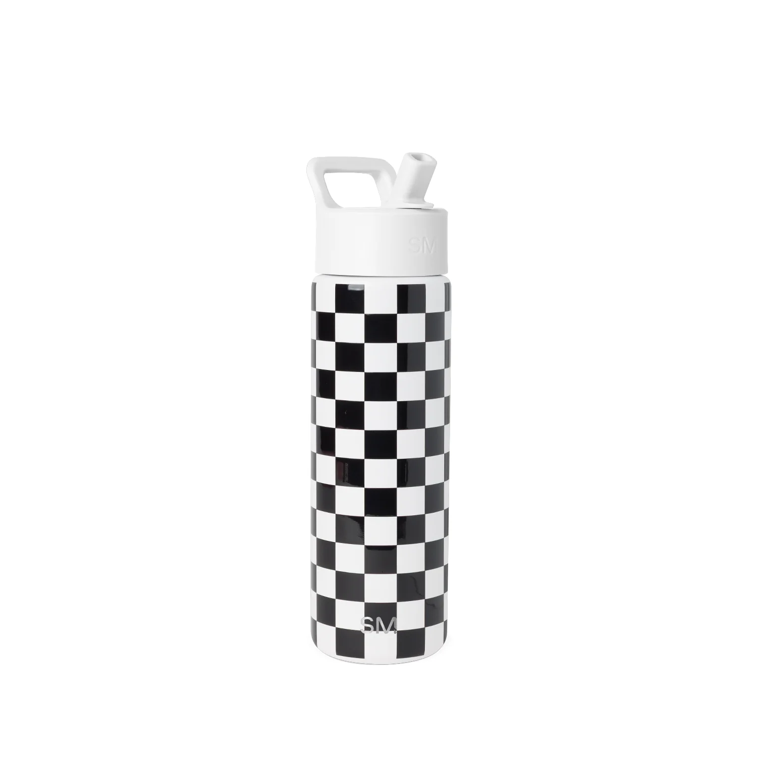 Simple Modern Summit Water Bottle with Straw Lid - 22oz Black and White Checkmate