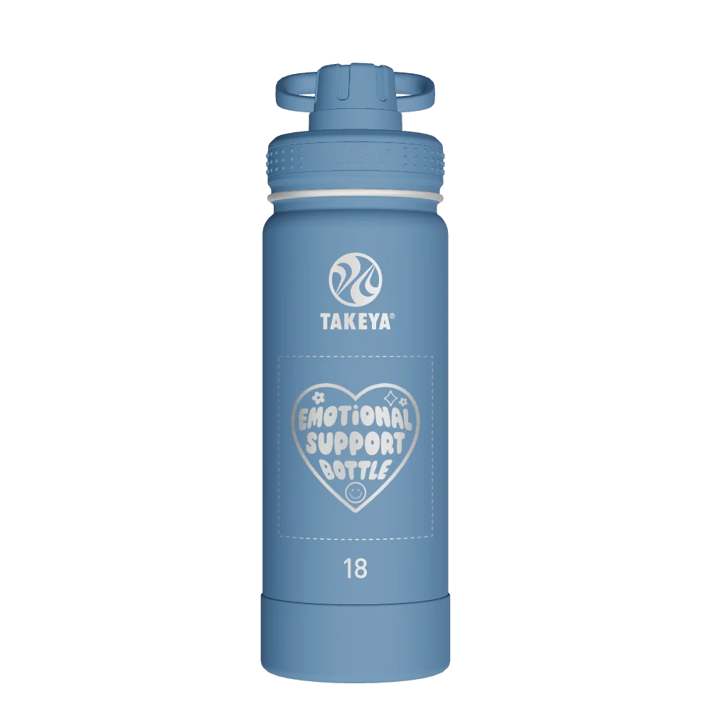 Takeya Actives Water Bottle With Spout Lid - 18oz Bluestone - Model 51214-TAKEYA-ACTIVES-WATER-BOTTLE-WITH-SPOUT-LID-CUSTOMIZED-395-18OZ-BLUESTONE