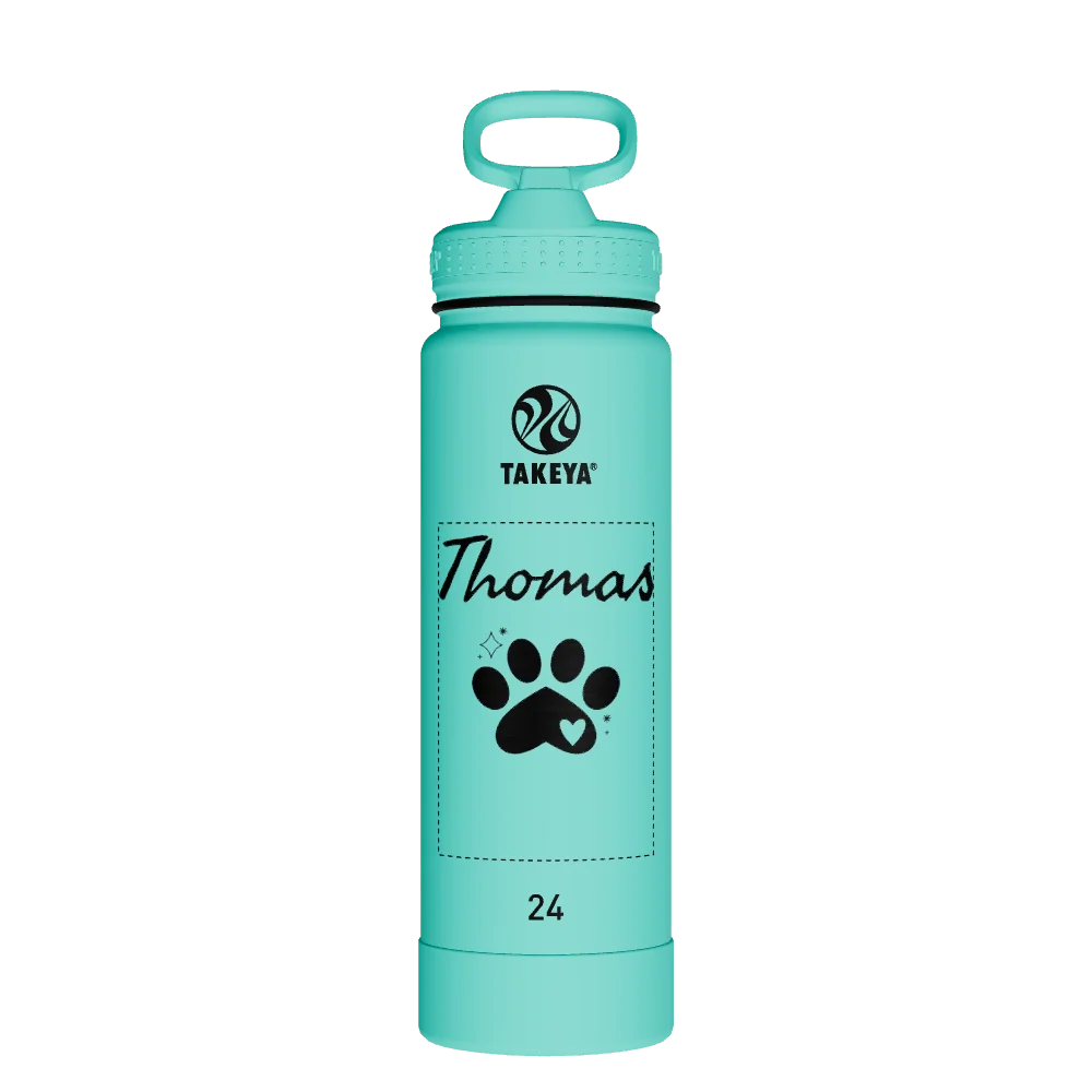 Takeya Actives Water Bottle With Straw Lid - 24oz Teal - Model 51223-TAKEYA-ACTIVES-WATER-BOTTLE-WITH-STRAW-LID-CUSTOMIZED-137-24OZ-TEAL