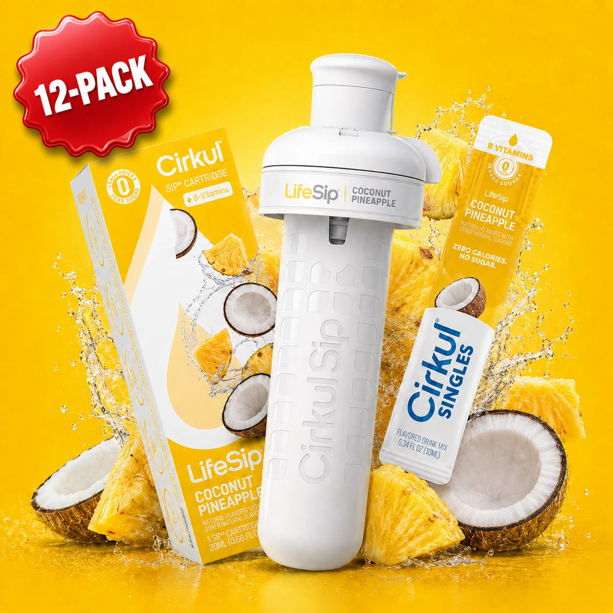 Cirkul 12-Pack LifeSip® Coconut Pineapple + FREE 12-Pack