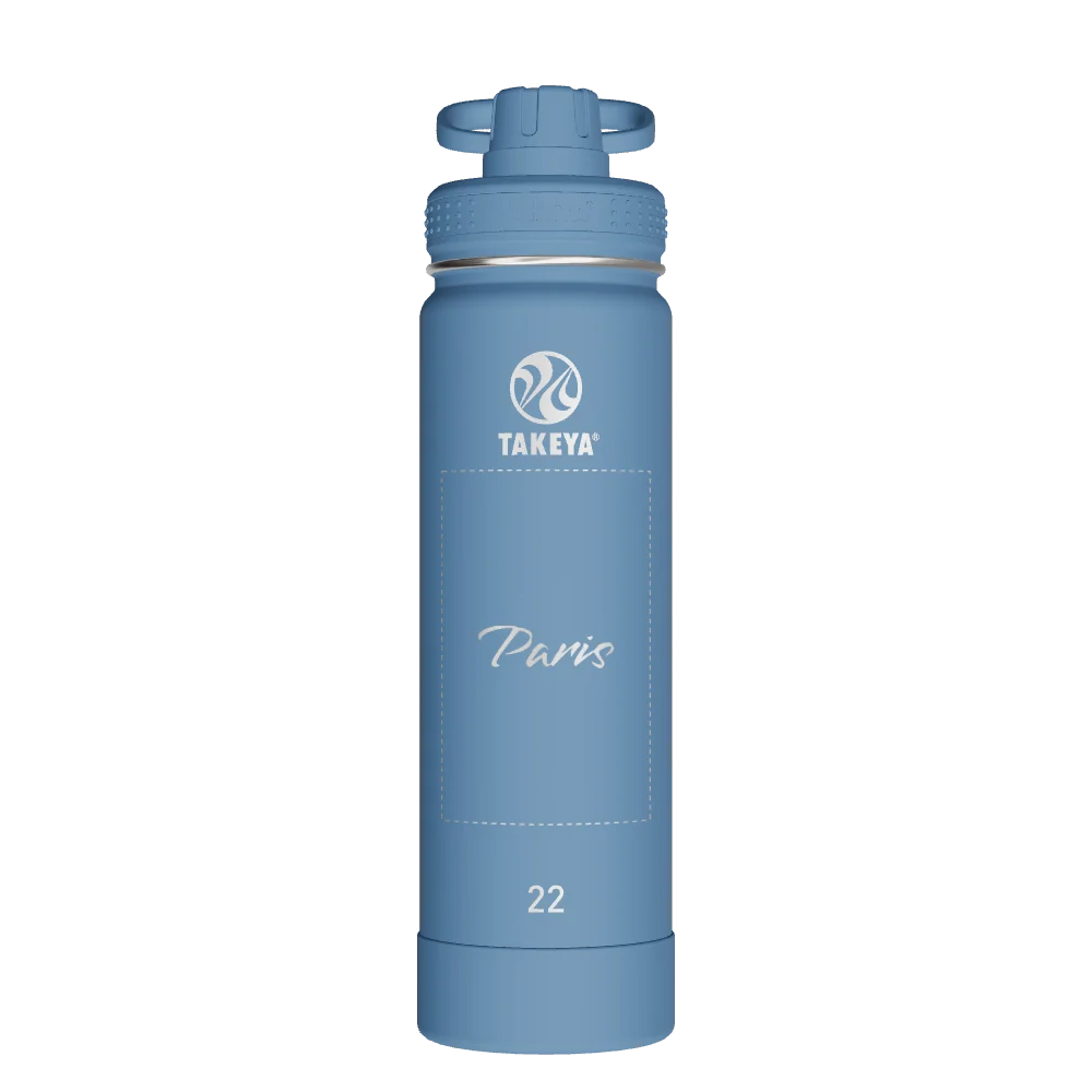 Takeya Actives Water Bottle With Spout Lid - 22oz Bluestone