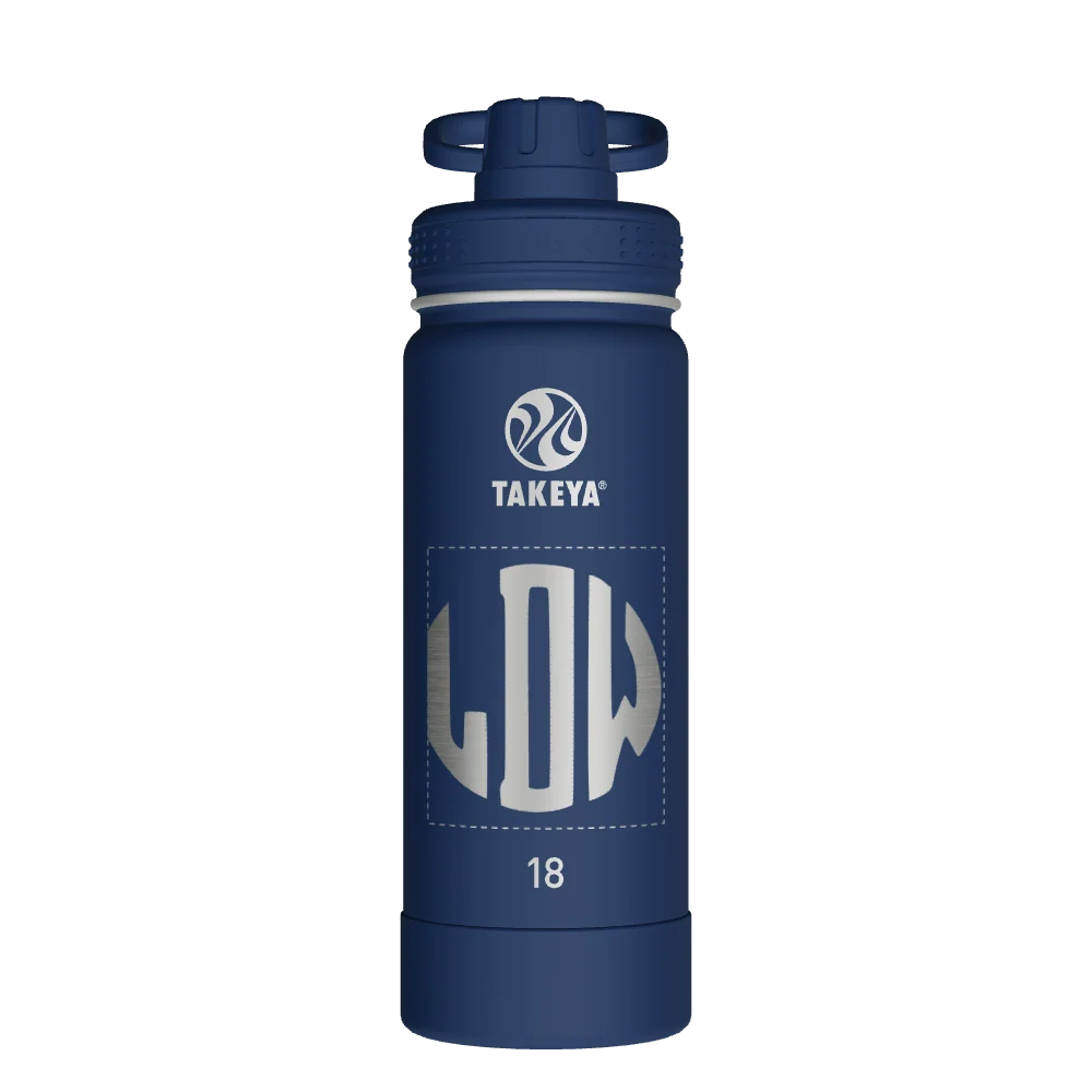 Takeya Actives Water Bottle With Spout Lid - 18oz Midnight - Model 51064-TAKEYA-ACTIVES-WATER-BOTTLE-WITH-SPOUT-LID-CUSTOMIZED-320-18OZ-MIDNIGHT