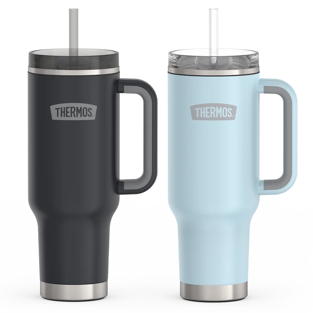 THERMOS 40oz Cup Holder Mug Bundle - Granite & Glacier
