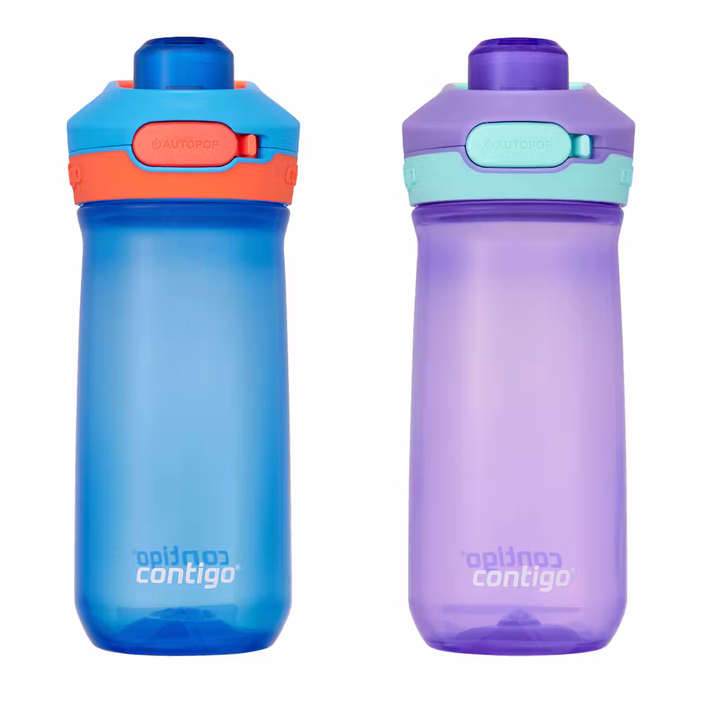 Contigo Kids’ Jessie Water Bottle with Pop-Open Leak-Proof Chug Lid, 14oz