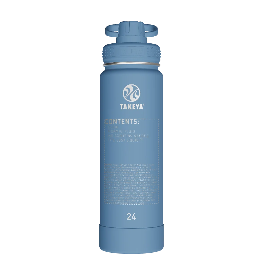 Takeya Actives Water Bottle With Spout Lid - 24oz Bluestone - Model 51216-TAKEYA-ACTIVES-WATER-BOTTLE-WITH-SPOUT-LID-CUSTOMIZED-244-24OZ-BLUESTONE