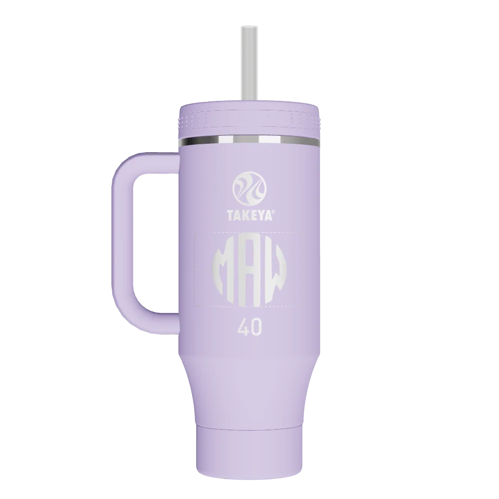 Takeya Straw Tumbler With Handle - 40oz Vivacity Purple - Model 52482-TAKEYA-STRAW-TUMBLER-WITH-HANDLE-CUSTOMIZED-13-40OZ-VIVACITY-PURPLE
