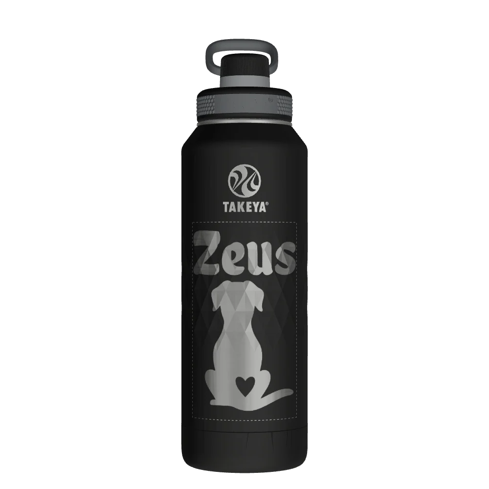 Takeya Sport Water Bottle - 40oz Obsidian Spout - Model 51347-TAKEYA-SPORT-WATER-BOTTLE-CUSTOMIZED-181-40OZ-OBSIDIAN-SPOUT