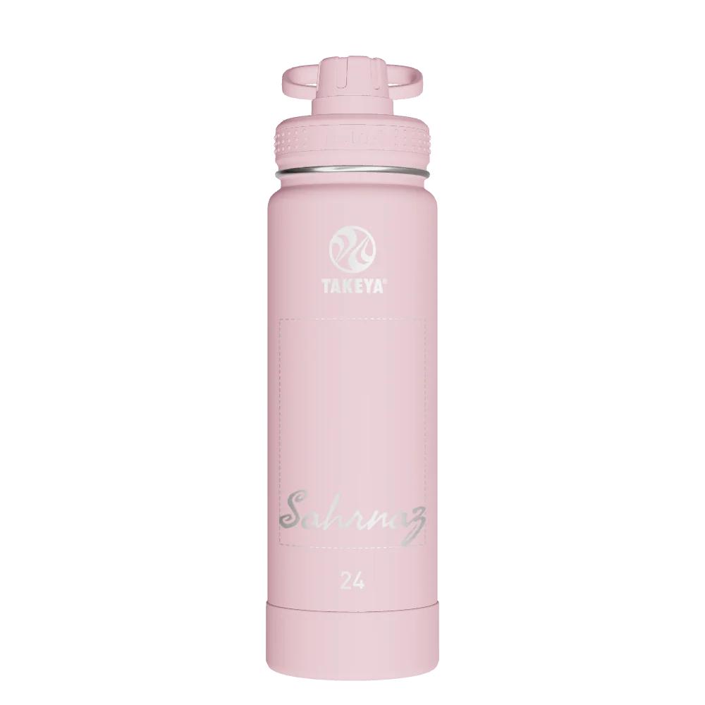 Takeya Actives Water Bottle With Spout Lid - 24oz Blush - Model 51054-TAKEYA-ACTIVES-WATER-BOTTLE-WITH-SPOUT-LID-CUSTOMIZED-190-24OZ-BLUSH