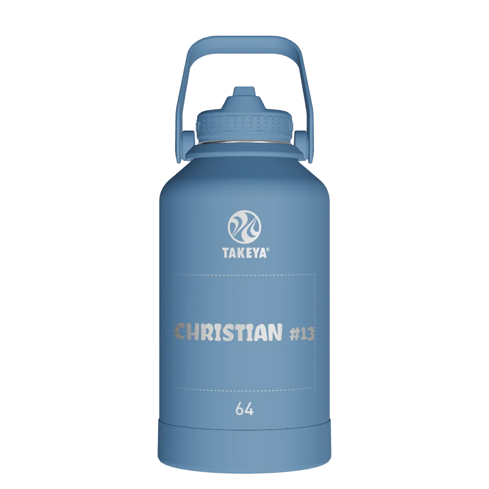 Takeya Actives Water Bottle With Straw Lid - 64oz Bluestone